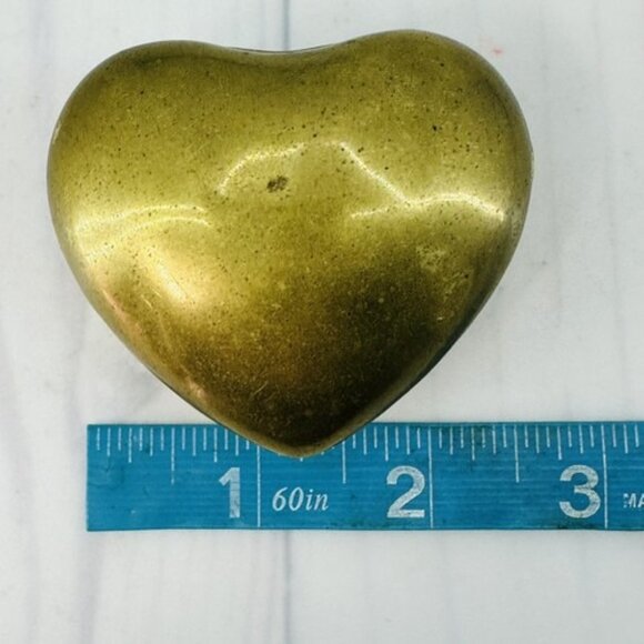 Vintage 2" Brass Heart Small Trinket Lidded Box PWF Made in Korea - Picture 11 of 12